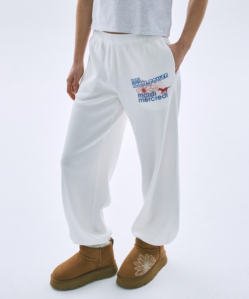 Mardi Mercredi(マルディメクルディ)の「WAFFLE JOGGER PANTS 2026 HORSE-POWER / ワッフル ジョガー パンツ 2026 HORSE-POWER(スウェットパンツ・レディース・アイボリー・FREE)」の1枚目の写真