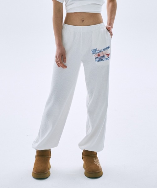 Mardi Mercredi(マルディメクルディ)の「WAFFLE JOGGER PANTS 2026 HORSE-POWER / ワッフル ジョガー パンツ 2026 HORSE-POWER(スウェットパンツ・レディース・アイボリー・FREE)」の5枚目の写真