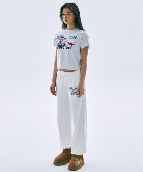 Mardi Mercredi(マルディメクルディ)の「WAFFLE JOGGER PANTS 2026 HORSE-POWER / ワッフル ジョガー パンツ 2026 HORSE-POWER(スウェットパンツ・レディース・アイボリー・FREE)」の3枚目の写真