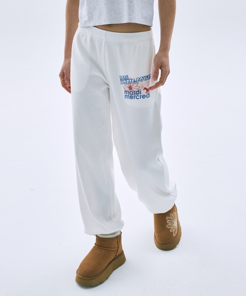 Mardi Mercredi(マルディメクルディ)の「WAFFLE JOGGER PANTS 2026 HORSE-POWER / ワッフル ジョガー パンツ 2026 HORSE-POWER(スウェットパンツ・レディース・アイボリー・FREE)」の6枚目の写真
