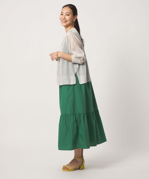 A DAY IN THE LIFE UNITED ARROWS(アデイインザライフユナイテッドアローズ)の「ステッキ キーネック ノースリーブワンピース <A DAY IN THE LIFE>(ワンピース・レディース・ケリーグリーン/ネイビー/ブラック・FREE)」の6枚目の写真