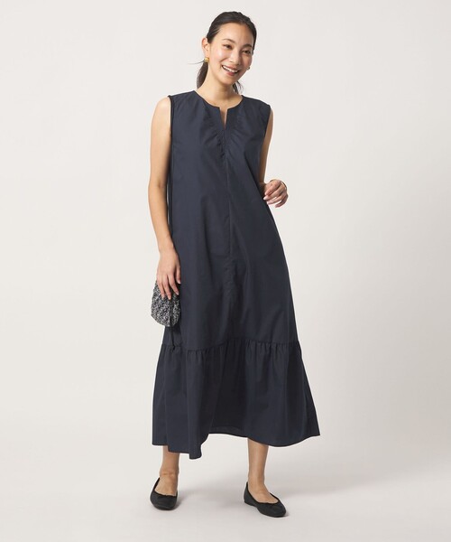 A DAY IN THE LIFE UNITED ARROWS(アデイインザライフユナイテッドアローズ)の「ステッキ キーネック ノースリーブワンピース <A DAY IN THE LIFE>(ワンピース・レディース・ケリーグリーン/ネイビー/ブラック・FREE)」の7枚目の写真