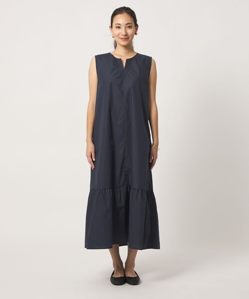 A DAY IN THE LIFE UNITED ARROWS(アデイインザライフユナイテッドアローズ)の「ステッキ キーネック ノースリーブワンピース <A DAY IN THE LIFE>(ワンピース・レディース・ケリーグリーン/ネイビー/ブラック・FREE)」の8枚目の写真