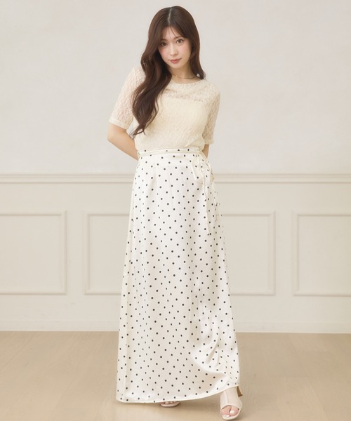 Ambre Neige(アンブルネージュ)の「dot narrow skirt / ドットナロースカート(スカート・レディース・ブラック/オフホワイト・FREE)」の11枚目の写真