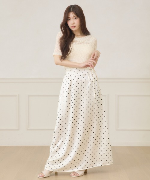 Ambre Neige(アンブルネージュ)の「dot narrow skirt / ドットナロースカート(スカート・レディース・ブラック/オフホワイト・FREE)」の12枚目の写真
