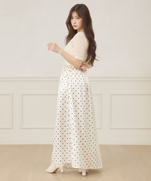 Ambre Neige(アンブルネージュ)の「dot narrow skirt / ドットナロースカート(スカート・レディース・ブラック/オフホワイト・FREE)」の14枚目の写真