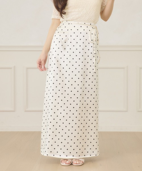 Ambre Neige(アンブルネージュ)の「dot narrow skirt / ドットナロースカート(スカート・レディース・ブラック/オフホワイト・FREE)」の3枚目の写真
