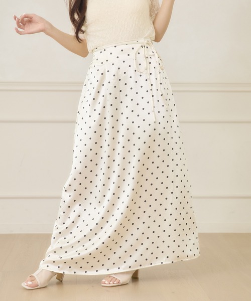 Ambre Neige(アンブルネージュ)の「dot narrow skirt / ドットナロースカート(スカート・レディース・ブラック/オフホワイト・FREE)」の5枚目の写真