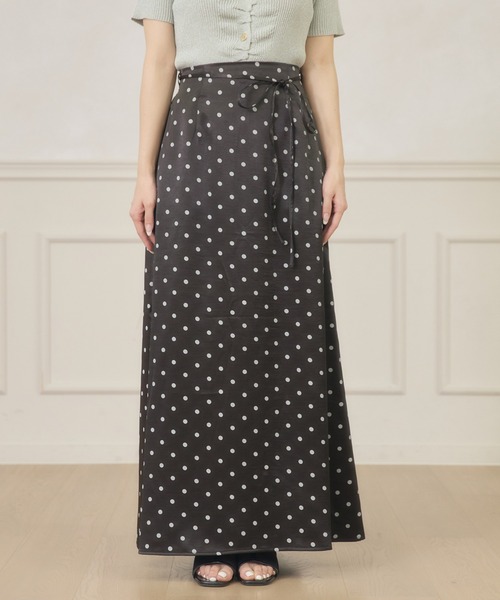 Ambre Neige(アンブルネージュ)の「dot narrow skirt / ドットナロースカート(スカート・レディース・ブラック/オフホワイト・FREE)」の15枚目の写真