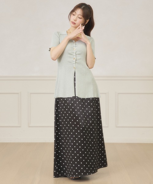 Ambre Neige(アンブルネージュ)の「dot narrow skirt / ドットナロースカート(スカート・レディース・ブラック/オフホワイト・FREE)」の21枚目の写真