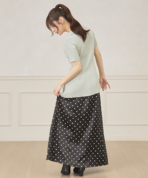Ambre Neige(アンブルネージュ)の「dot narrow skirt / ドットナロースカート(スカート・レディース・ブラック/オフホワイト・FREE)」の22枚目の写真