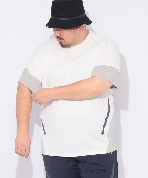 EXCELLENT FINE(エクセレント ファイン)の「Tシャツ 半袖 メンズ 大きいサイズ ベア天竺 切り替え クルーネック カットソー EXCELLENT FINE (エクセレントファイン)(Tシャツ/カットソー・メンズ・ブラック/ホワイト・X3(6L~7L)/X1(3L~4L)/X4(8L~9L)/X2(4L~5L))」の2枚目の写真