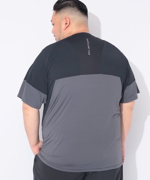 EXCELLENT FINE(エクセレント ファイン)の「Tシャツ 半袖 メンズ 大きいサイズ ベア天竺 切り替え クルーネック カットソー EXCELLENT FINE (エクセレントファイン)(Tシャツ/カットソー・メンズ・ブラック/ホワイト・X3(6L~7L)/X1(3L~4L)/X4(8L~9L)/X2(4L~5L))」の8枚目の写真