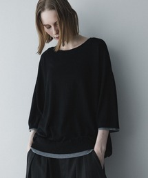remer（リメール）の「配色フェイクレイヤードサマーニットT / fake layered color summer knit Tee（Tシャツ/カットソー）」