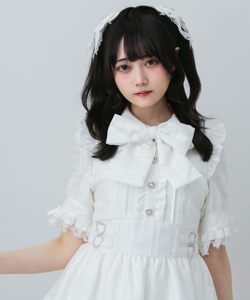 DearMyLove(ディアマイラブ)の「シアーチェックハートバックルリボンセットアップ(セットアップ・レディース・ブラック/ブルーグレー/ホワイト・3L/LARGE/MEDIUM)」の21枚目の写真