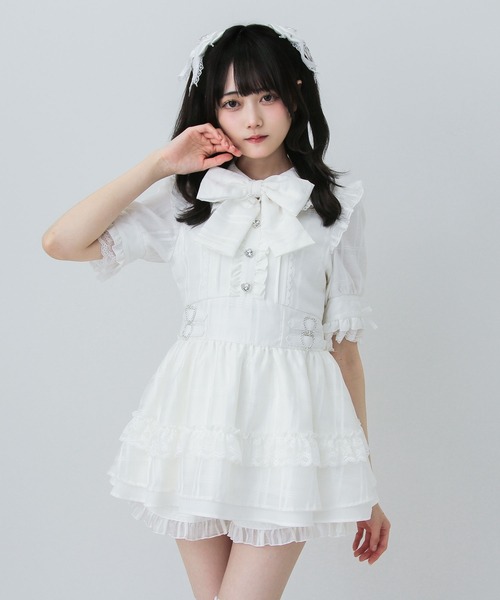 DearMyLove(ディアマイラブ)の「シアーチェックハートバックルリボンセットアップ(セットアップ・レディース・ブラック/ブルーグレー/ホワイト・3L/LARGE/MEDIUM)」の22枚目の写真