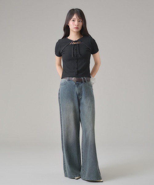 apres jour mignon（アプレジュールミニョン）の「フロントオープントップス（Tシャツ/カットソー・レディース・ブルー/ブラック/ネイビー・フリー/LARGE）」の17枚目の写真