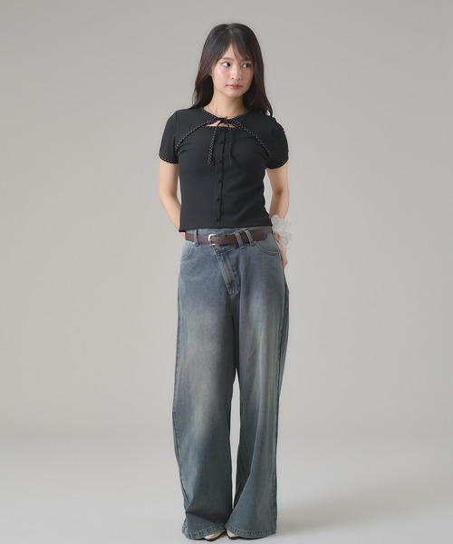 apres jour mignon（アプレジュールミニョン）の「フロントオープントップス（Tシャツ/カットソー・レディース・ブルー/ブラック/ネイビー・フリー/LARGE）」の22枚目の写真