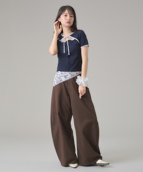 apres jour mignon（アプレジュールミニョン）の「フロントオープントップス（Tシャツ/カットソー・レディース・ブルー/ブラック/ネイビー・フリー/LARGE）」の9枚目の写真