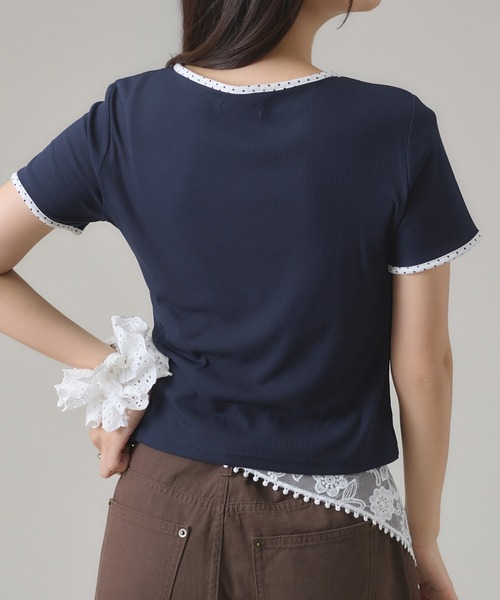 apres jour mignon（アプレジュールミニョン）の「フロントオープントップス（Tシャツ/カットソー・レディース・ブルー/ブラック/ネイビー・フリー/LARGE）」の6枚目の写真