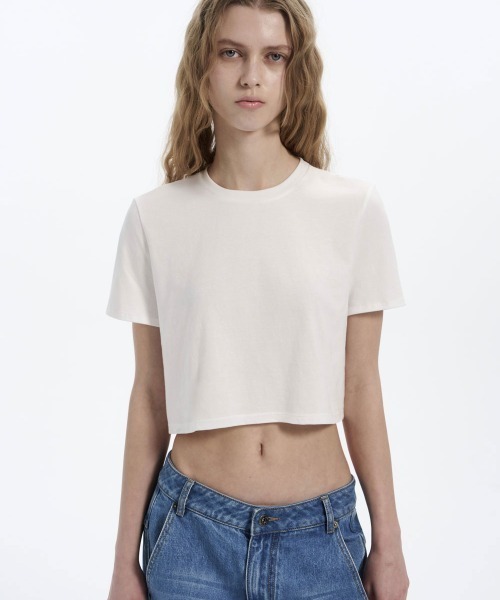 Studio Doe(スタジオドー)の「Studio Doe Cotton Loose T-shirt(Tシャツ/カットソー・レディース・ホワイト/ブラック・MEDIUM)」の1枚目の写真