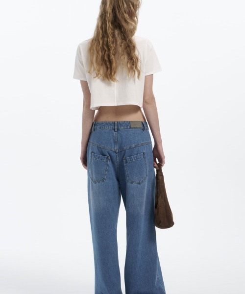Studio Doe(スタジオドー)の「Studio Doe Cotton Loose T-shirt(Tシャツ/カットソー・レディース・ホワイト/ブラック・MEDIUM)」の8枚目の写真