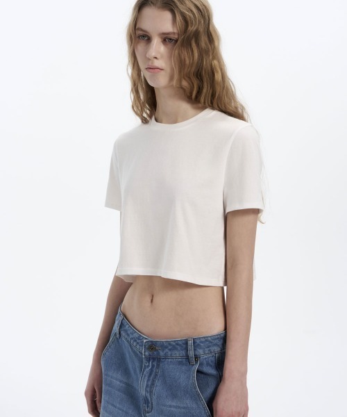 Studio Doe(スタジオドー)の「Studio Doe Cotton Loose T-shirt(Tシャツ/カットソー・レディース・ホワイト/ブラック・MEDIUM)」の9枚目の写真