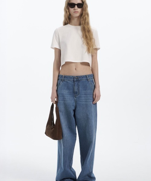 Studio Doe(スタジオドー)の「Studio Doe Cotton Loose T-shirt(Tシャツ/カットソー・レディース・ホワイト/ブラック・MEDIUM)」の10枚目の写真