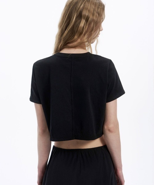 Studio Doe(スタジオドー)の「Studio Doe Cotton Loose T-shirt(Tシャツ/カットソー・レディース・ホワイト/ブラック・MEDIUM)」の13枚目の写真