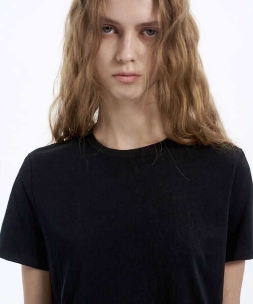 Studio Doe(スタジオドー)の「Studio Doe Cotton Loose T-shirt(Tシャツ/カットソー・レディース・ホワイト/ブラック・MEDIUM)」の14枚目の写真