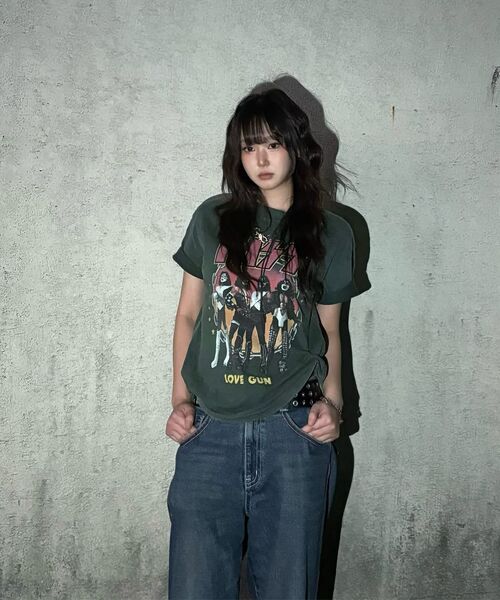 MAINBOOTH（メインブース）の「[KISS] ラブガンTシャツ（ディープグリーン）（Tシャツ/カットソー・レディース・その他・1/2/3）」の8枚目の写真