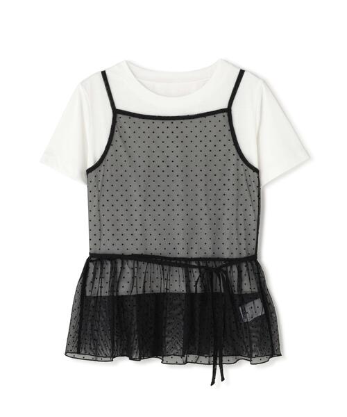 FREE'S MART(フリーズマート)の「◆2WAYシアードットホルターキャミソール×半袖カットソーセット(Tシャツ/カットソー・レディース・ブラック/ベージュ/ホワイト・FREE)」の4枚目の写真