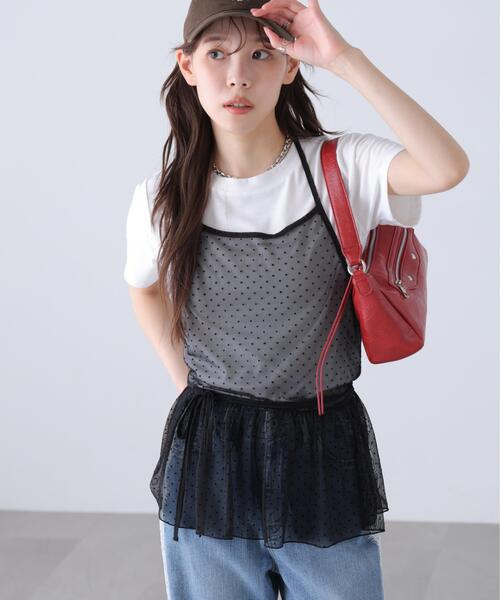 FREE'S MART(フリーズマート)の「◆2WAYシアードットホルターキャミソール×半袖カットソーセット(Tシャツ/カットソー・レディース・ブラック/ベージュ/ホワイト・FREE)」の5枚目の写真