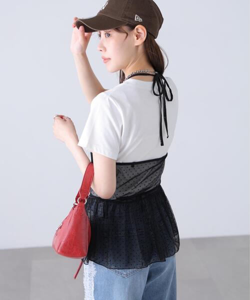 FREE'S MART(フリーズマート)の「◆2WAYシアードットホルターキャミソール×半袖カットソーセット(Tシャツ/カットソー・レディース・ブラック/ベージュ/ホワイト・FREE)」の6枚目の写真