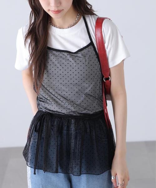 FREE'S MART(フリーズマート)の「◆2WAYシアードットホルターキャミソール×半袖カットソーセット(Tシャツ/カットソー・レディース・ブラック/ベージュ/ホワイト・FREE)」の7枚目の写真