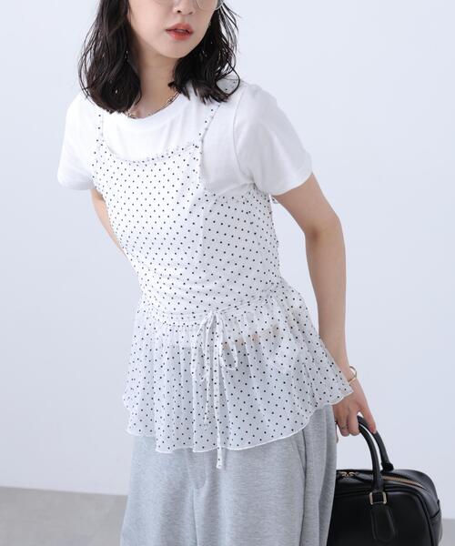 FREE'S MART（フリーズマート）の「◆２WAYシアードットホルターキャミソール×半袖カットソーセット（Tシャツ/カットソー・レディース・ブラック/ベージュ/ホワイト・FREE）」の22枚目の写真