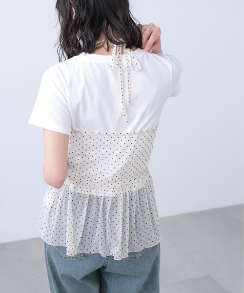 FREE'S MART（フリーズマート）の「◆２WAYシアードットホルターキャミソール×半袖カットソーセット（Tシャツ/カットソー・レディース・ブラック/ベージュ/ホワイト・FREE）」の7枚目の写真