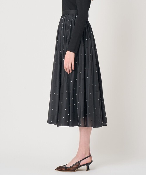 ANAYI（アナイ）の「オーガンジードットプリントプリーツ スカート〈セットアップ対応商品〉（スカート・レディース・ブラック/ホワイト/ピンクベージュ・36/38）」の10枚目の写真