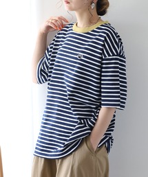 1ポイント刺繍五分袖Tシャツ 肉球