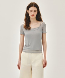 MARITHE + FRANCOIS GIRBAUD | W SMALL CLASSIC LOGO SLEEVELESS LAYERED TEE(Tシャツ/カットソー)