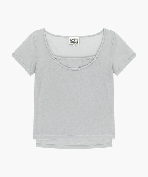 MARITHE + FRANCOIS GIRBAUD(マリテフランソワジルボー)の「W SMALL CLASSIC LOGO SLEEVELESS LAYERED TEE(Tシャツ/カットソー・レディース・ライトグレー/スカイブルー・SMALL/MEDIUM)」の11枚目の写真