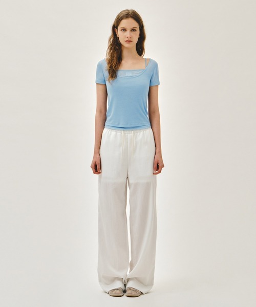 MARITHE + FRANCOIS GIRBAUD(マリテフランソワジルボー)の「W SMALL CLASSIC LOGO SLEEVELESS LAYERED TEE(Tシャツ/カットソー・レディース・ライトグレー/スカイブルー・SMALL/MEDIUM)」の19枚目の写真