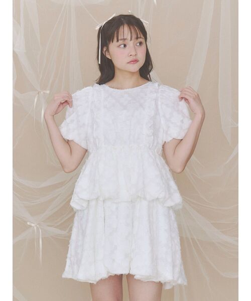 merry jenny(メリージェニー)の「バルーンパフミニワンピース(ワンピース・レディース・ブラック/ブルー/オフホワイト・FREE)」の1枚目の写真