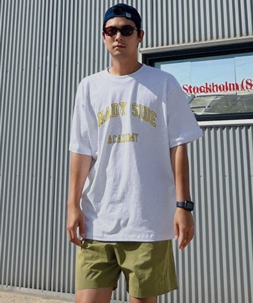 NOWLE(ノウル)の「【NOWLE】アーチカレッジロゴ半袖Tシャツ / レトロアメカジ シャディサイドグラフィック クラシックトップス(Tシャツ/カットソー・メンズ・チャコール/アッシュ・X-LARGE/LARGE/MEDIUM)」の9枚目の写真