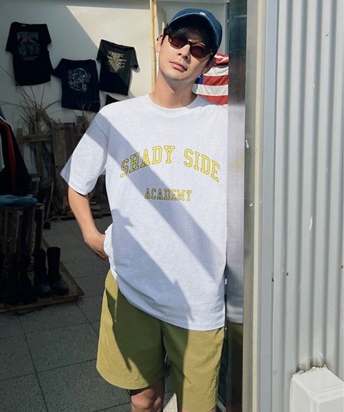 NOWLE(ノウル)の「【NOWLE】アーチカレッジロゴ半袖Tシャツ / レトロアメカジ シャディサイドグラフィック クラシックトップス(Tシャツ/カットソー・メンズ・チャコール/アッシュ・X-LARGE/LARGE/MEDIUM)」の22枚目の写真