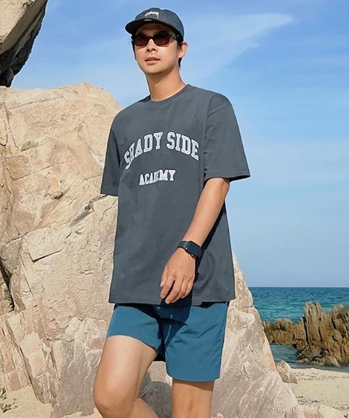 NOWLE(ノウル)の「【NOWLE】アーチカレッジロゴ半袖Tシャツ / レトロアメカジ シャディサイドグラフィック クラシックトップス(Tシャツ/カットソー・メンズ・チャコール/アッシュ・X-LARGE/LARGE/MEDIUM)」の20枚目の写真