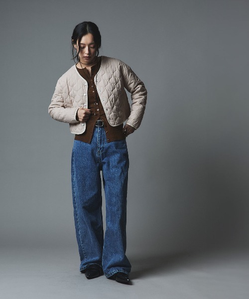 W:Huku(フーク)の「オニオン キルト コンパクト インナーダウン カーディガン / Onion Quilt Compact Cardigan(ブルゾン・レディース・カーキ/ブラック/ライトベージュ・L/M)」の15枚目の写真