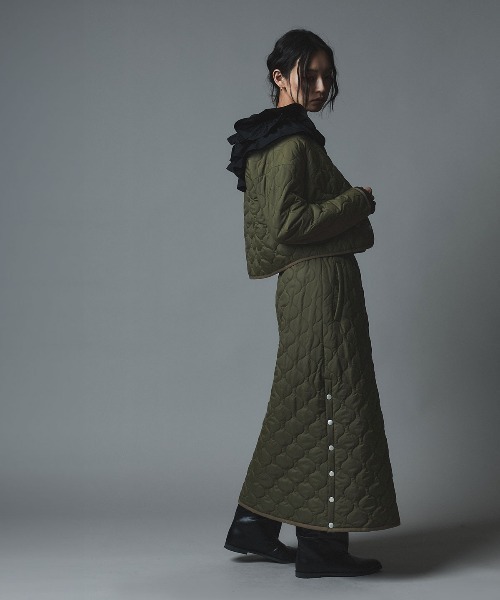 W:Huku(フーク)の「オニオン キルト コンパクト インナーダウン カーディガン / Onion Quilt Compact Cardigan(ブルゾン・レディース・カーキ/ブラック/ライトベージュ・L/M)」の21枚目の写真