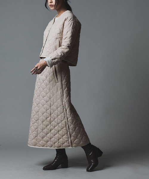 W:Huku(フーク)の「オニオン キルト コンパクト インナーダウン カーディガン / Onion Quilt Compact Cardigan(ブルゾン・レディース・カーキ/ブラック/ライトベージュ・L/M)」の8枚目の写真