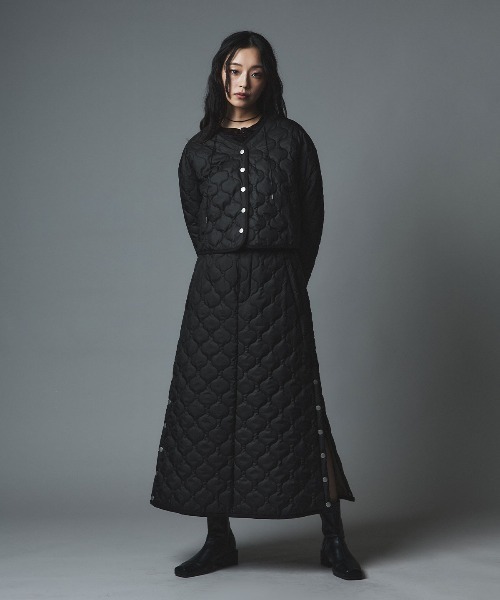 W:Huku(フーク)の「オニオン キルト コンパクト インナーダウン カーディガン / Onion Quilt Compact Cardigan(ブルゾン・レディース・カーキ/ブラック/ライトベージュ・L/M)」の9枚目の写真